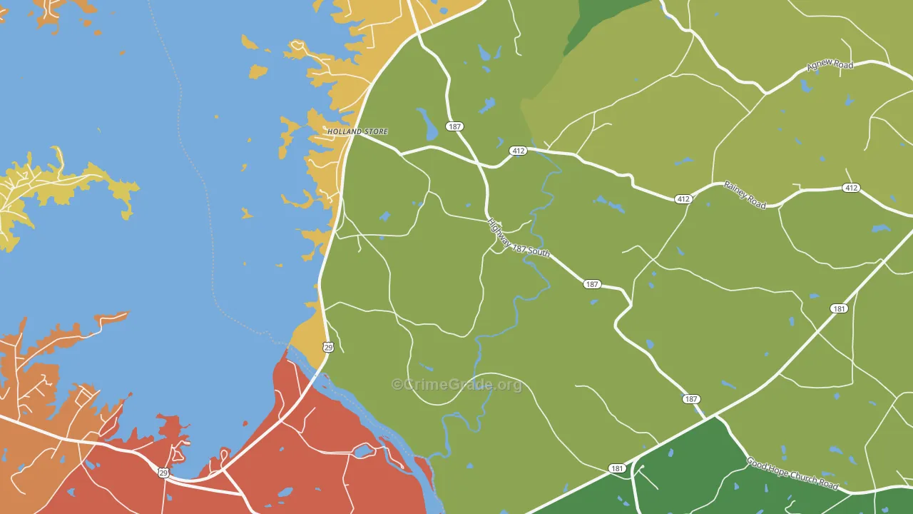 Hollands Store, SC Map of Theft Rates