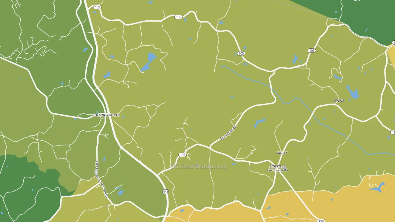 Hollingsworth, GA Map of Theft Rates