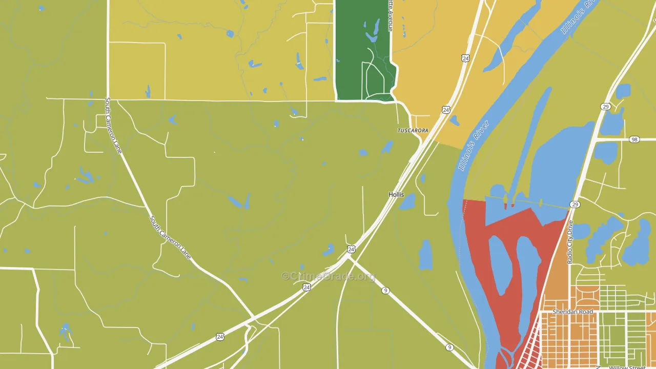 Hollis, IL Map of Theft Rates