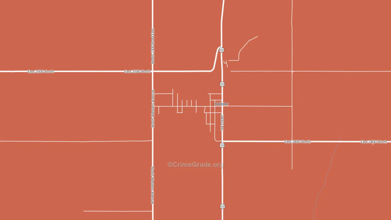 Hollister, ID Map of Theft Rates
