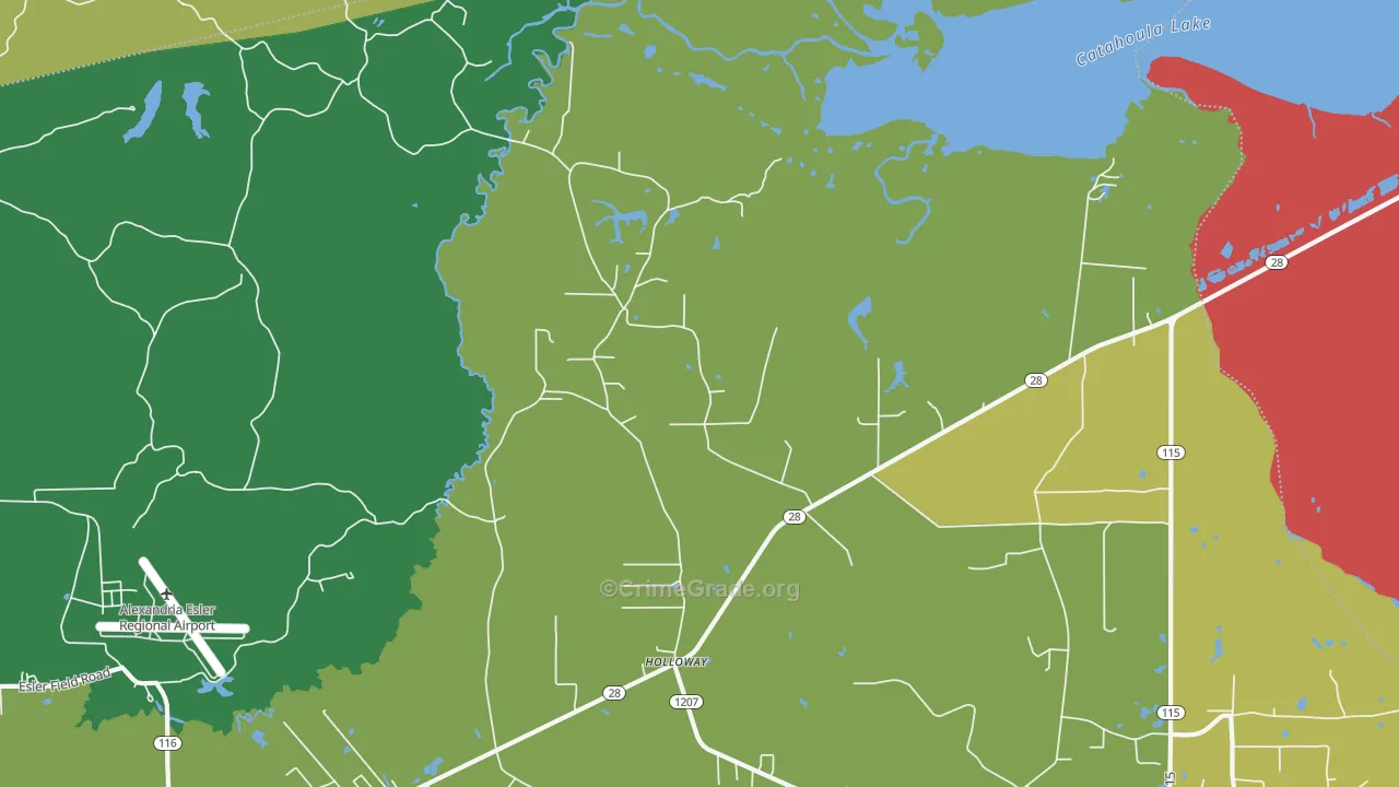 Holloway, LA Map of Theft Rates