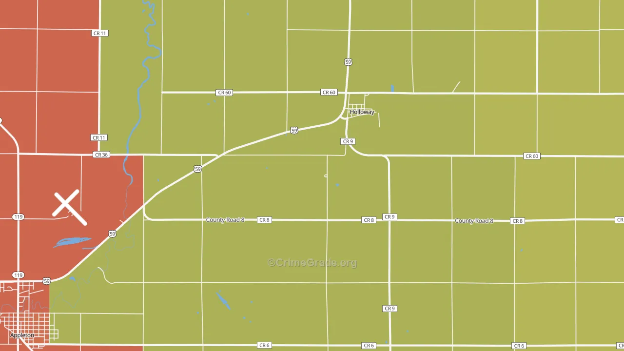Holloway, MN Map of Theft Rates