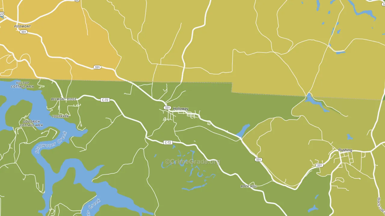 Holloway, OH Map of Theft Rates