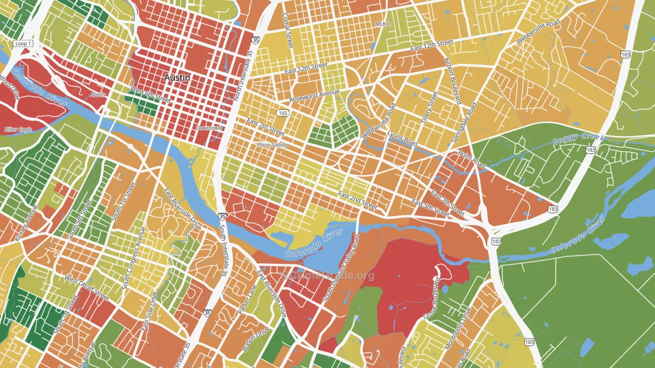 Holly, Austin, TX Map of Theft Rates