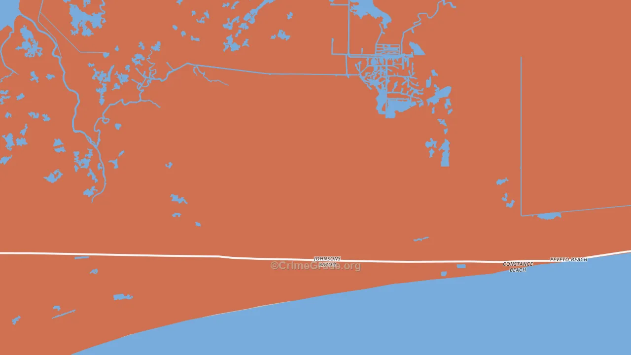 Holly Beach, LA Map of Theft Rates