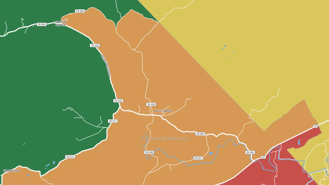 Holly Brook, VA Map of Theft Rates