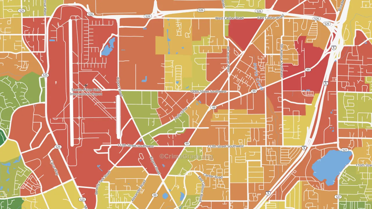 Holly, Everett, WA Map of Theft Rates