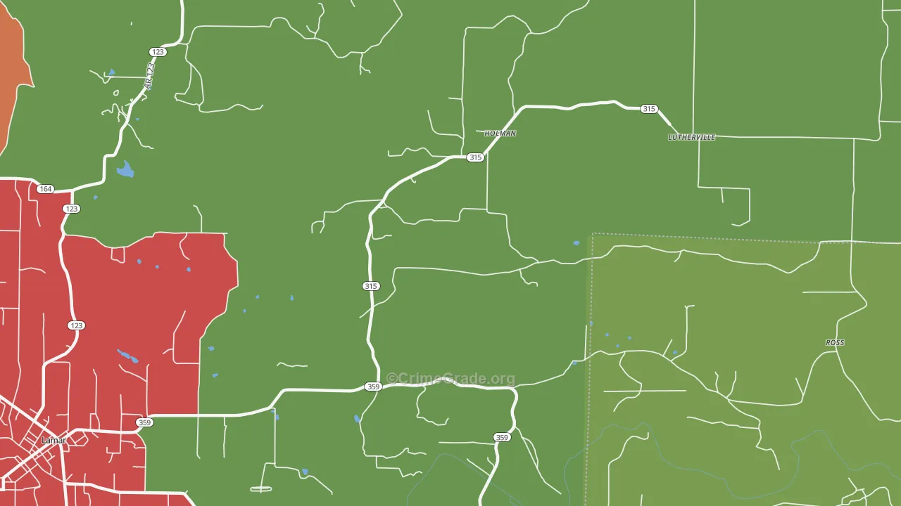 Holman, AR Map of Theft Rates