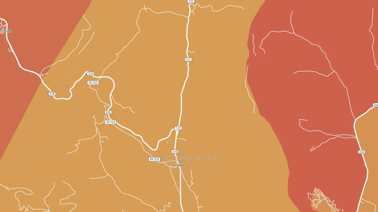 Holman, NM Map of Theft Rates
