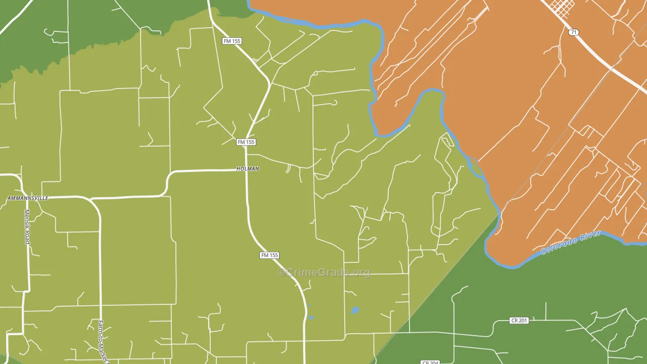 Holman, TX Map of Theft Rates