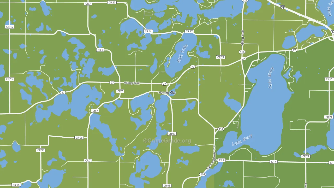 Holmes City, MN Map of Theft Rates