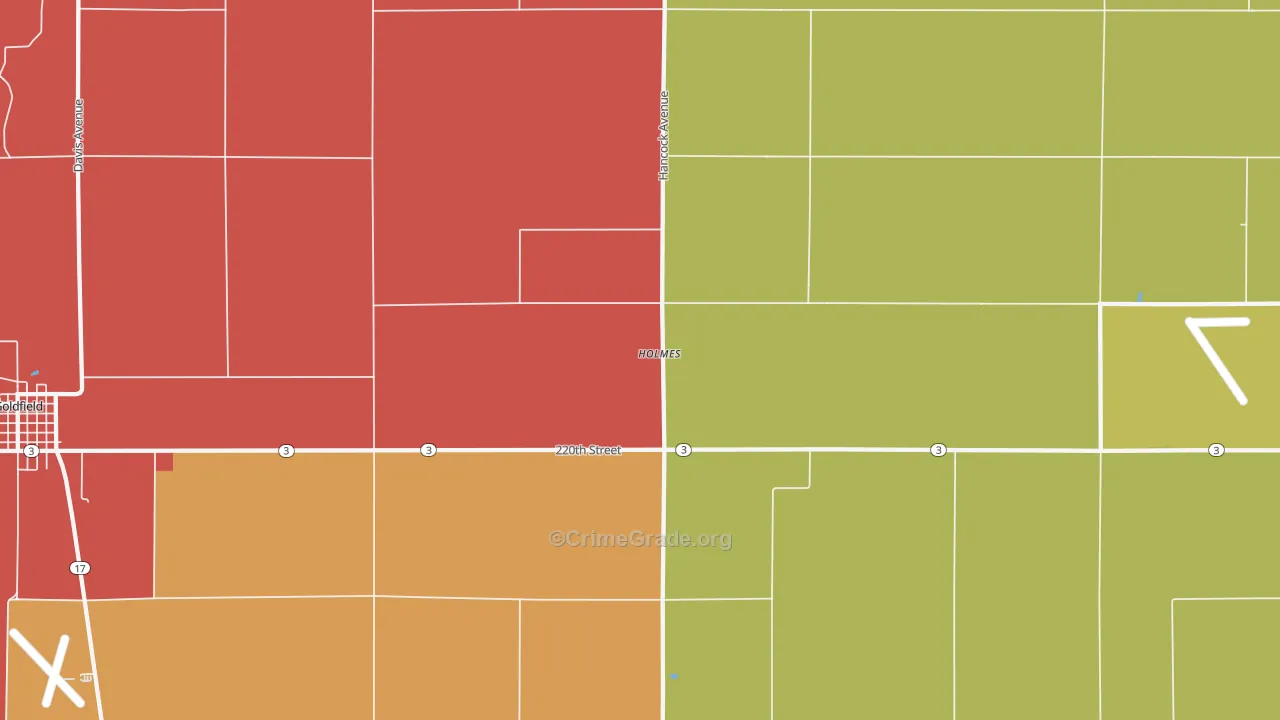 Holmes, IA Map of Theft Rates