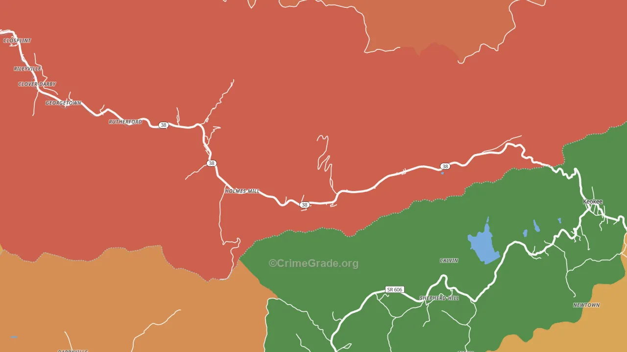 Holmes Mill, KY Map of Theft Rates