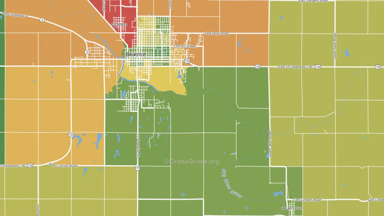Holmesville, NE Map of Theft Rates