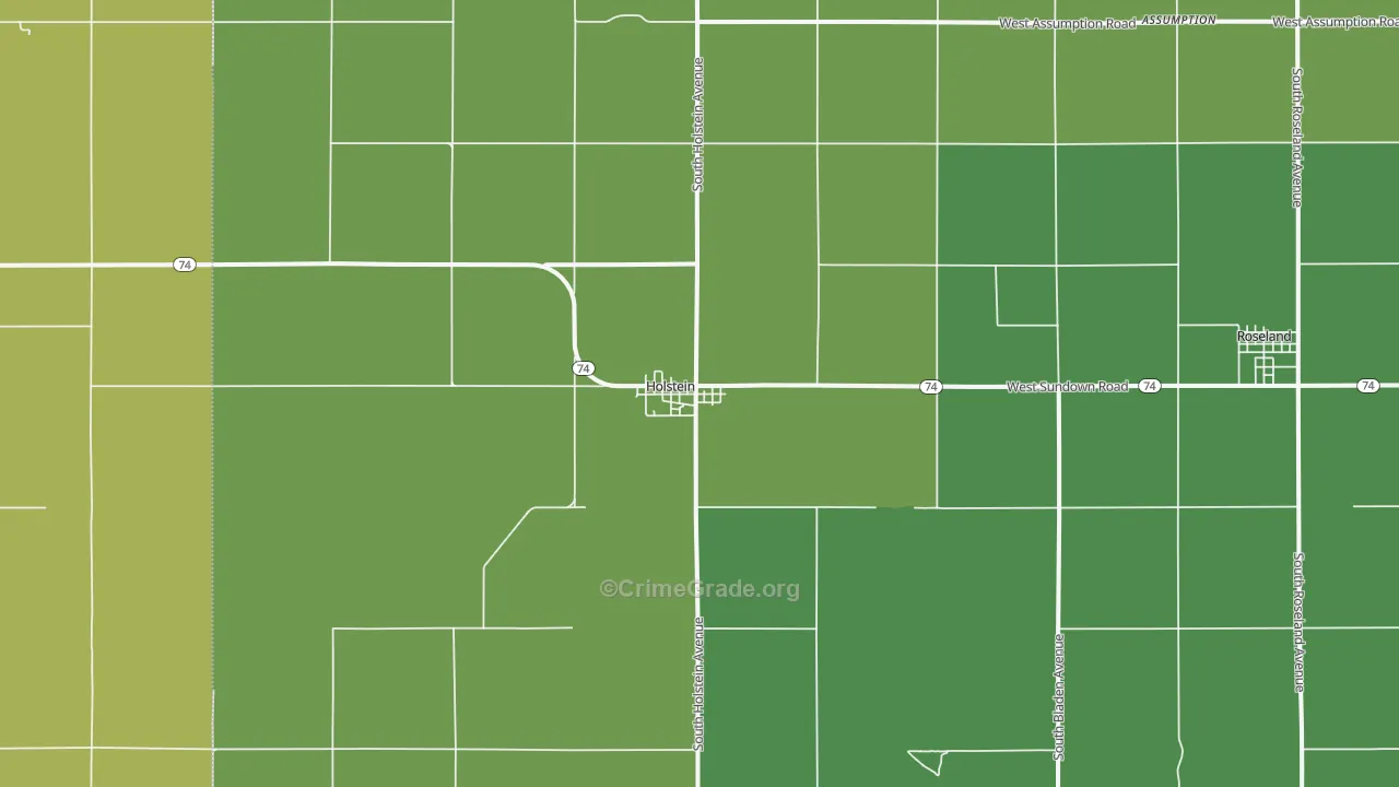 Holstein, NE Map of Theft Rates