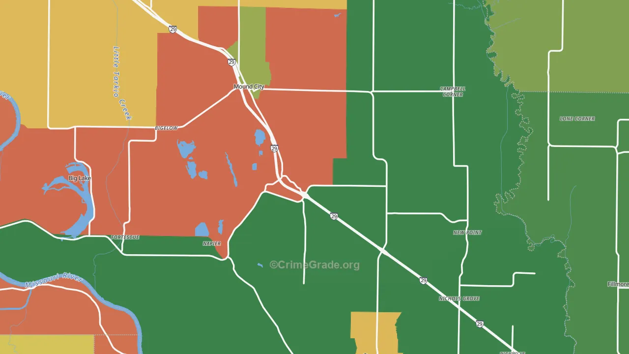 Holt County, MO Map of Theft Rates