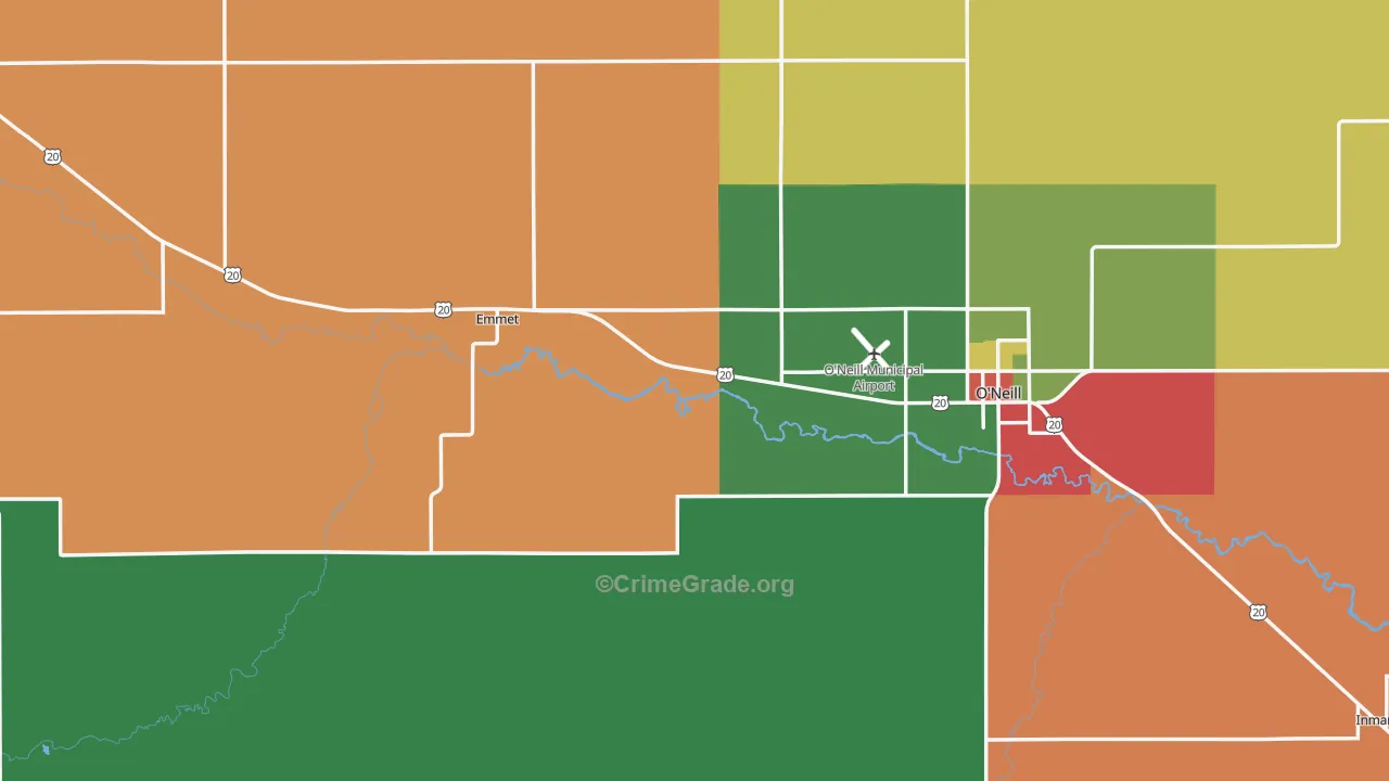 Holt County, NE Map of Theft Rates