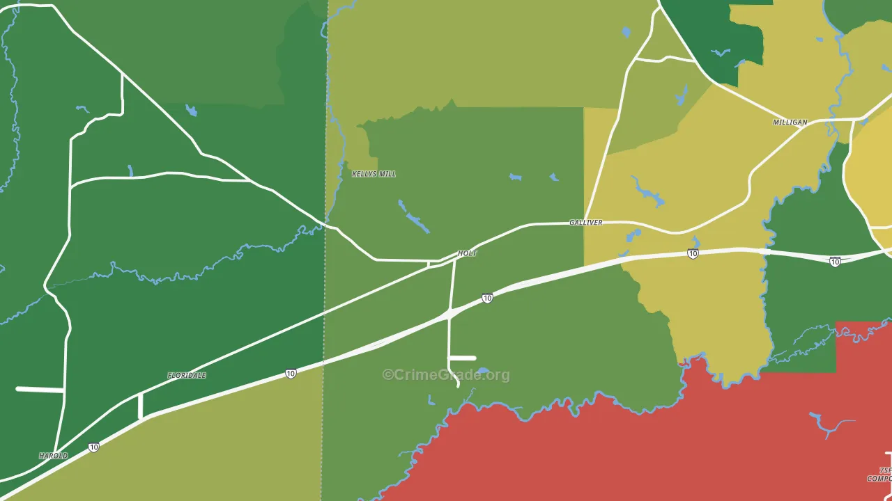 Holt, FL Map of Theft Rates