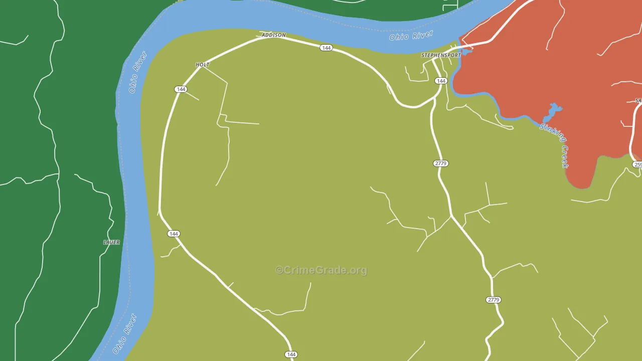 Holt, KY Map of Theft Rates