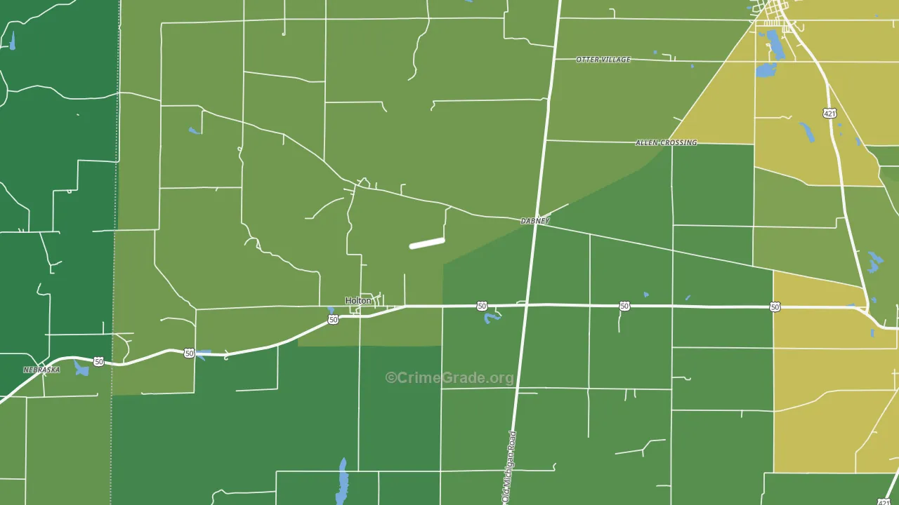 Holton, IN Map of Theft Rates