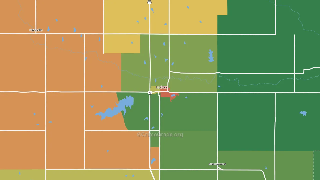 Holton, KS Map of Theft Rates