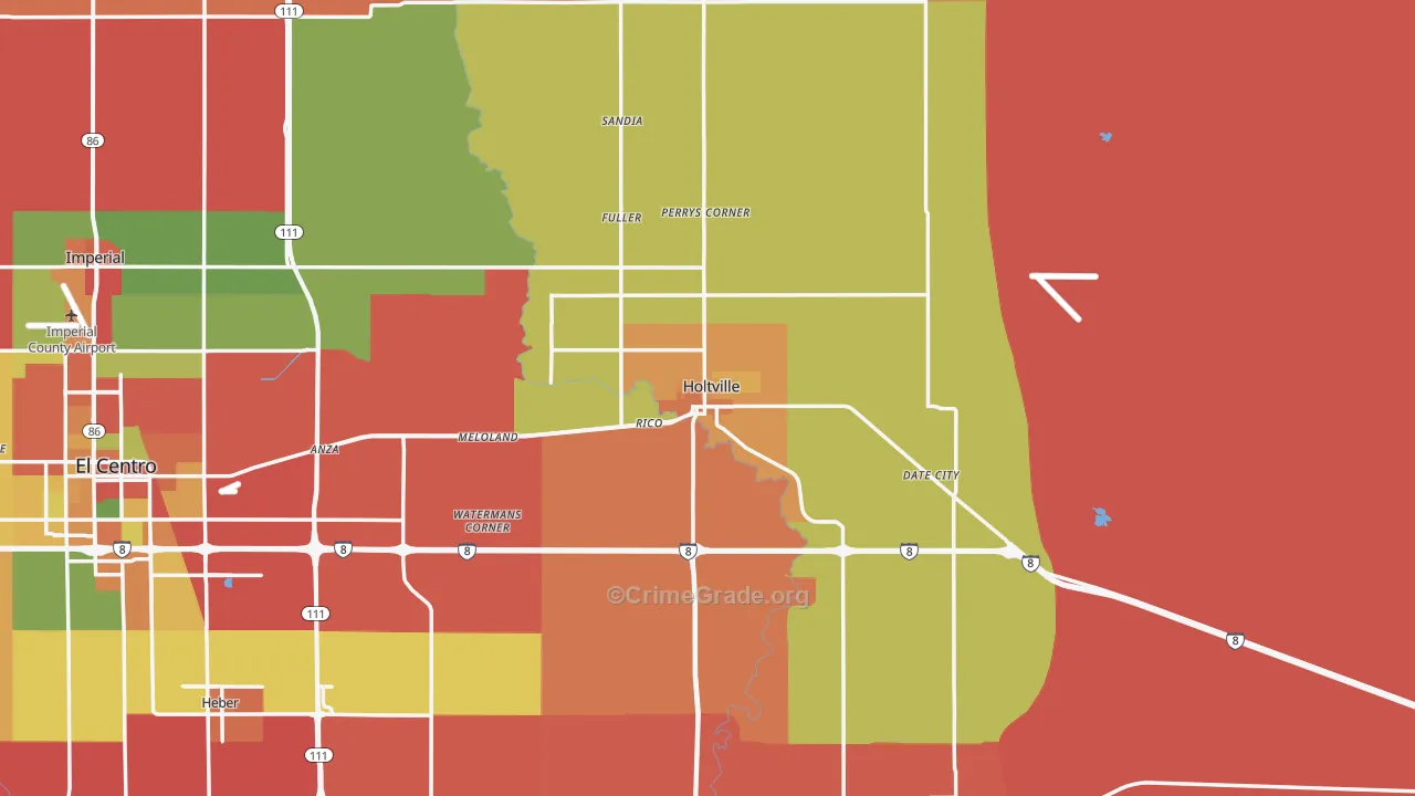 Holtville, CA Map of Theft Rates