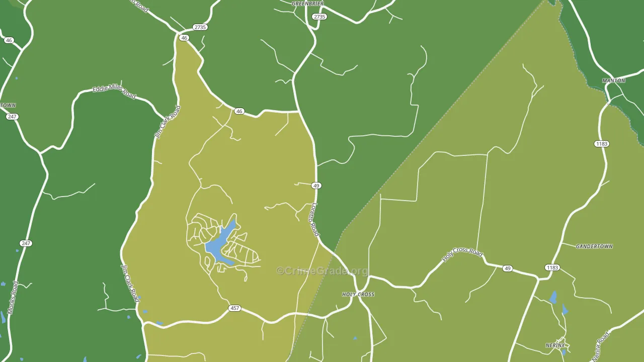 Holy Cross, KY Map of Theft Rates