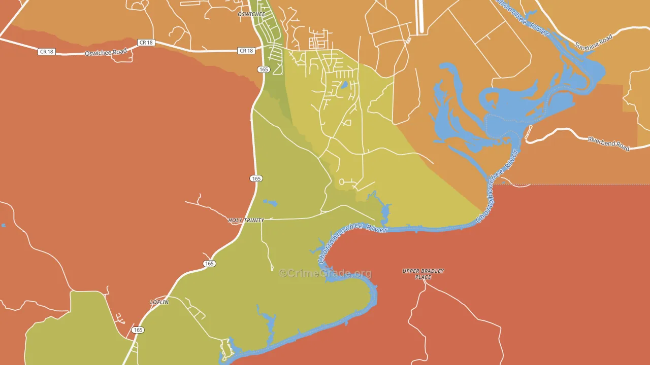 Holy Trinity, AL Map of Theft Rates