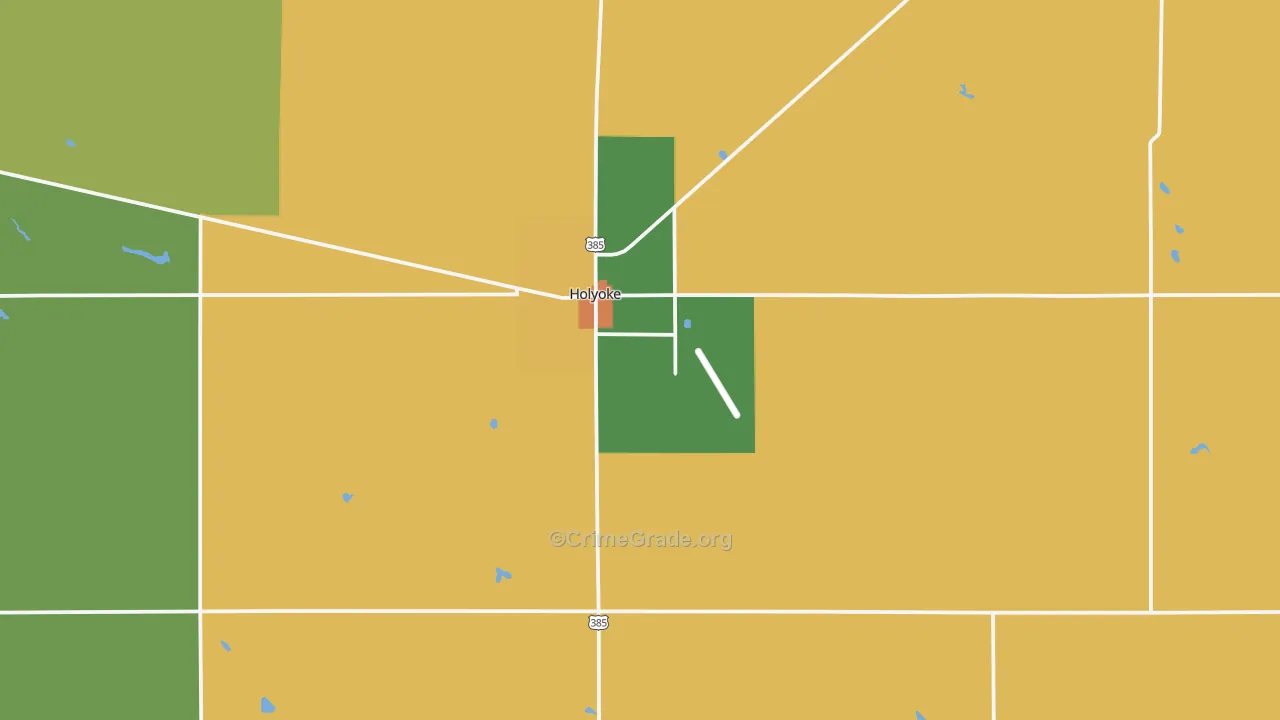 Holyoke, CO Map of Theft Rates
