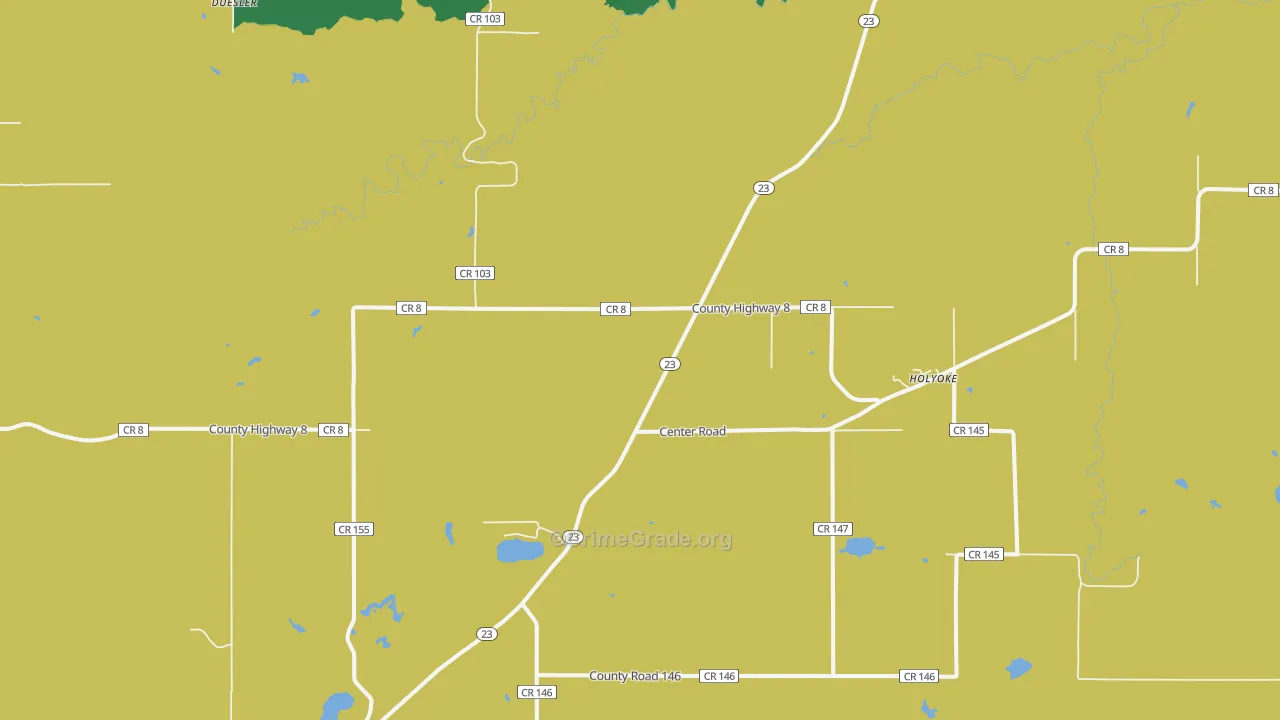 Holyoke, MN Map of Theft Rates