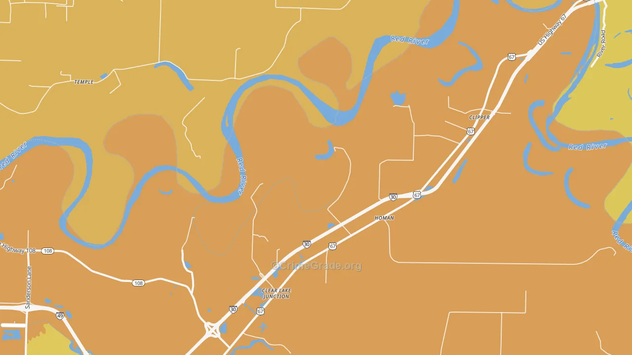 Homan, AR Map of Theft Rates