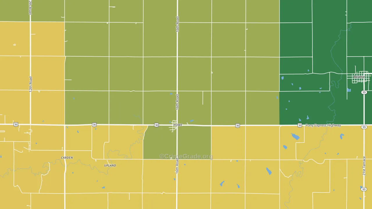 Home, KS Map of Theft Rates