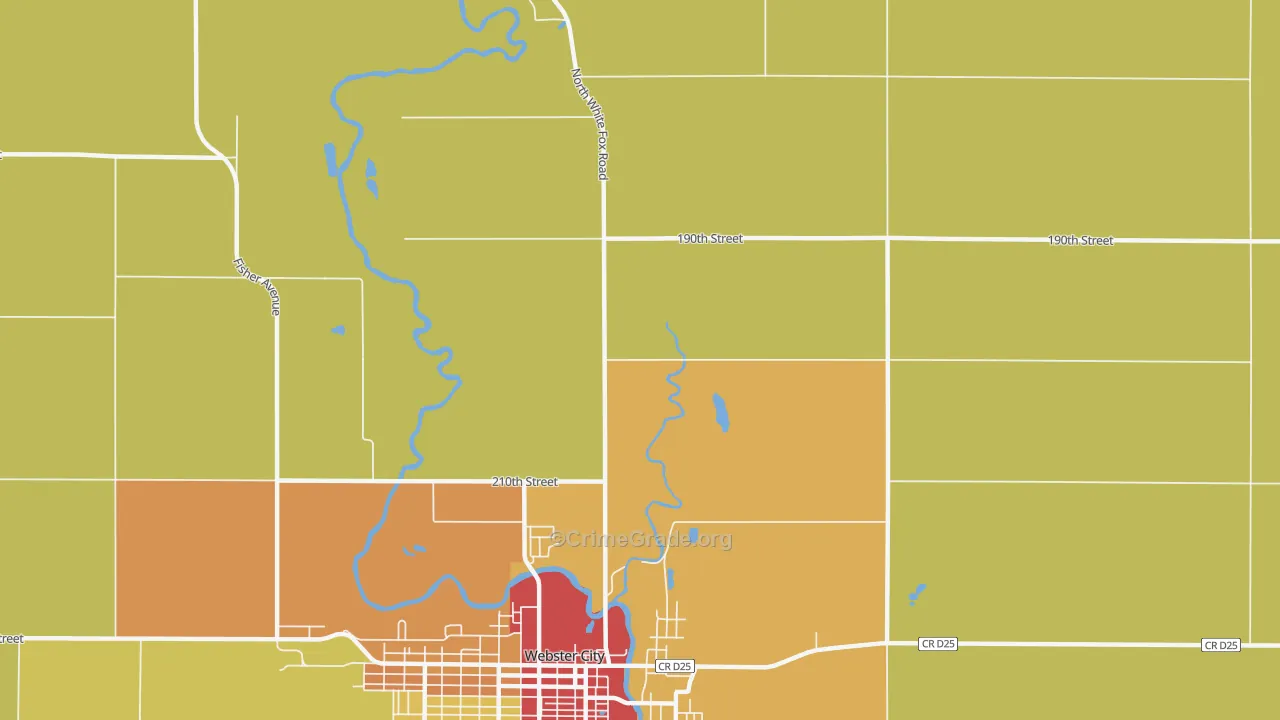 Homer, IA Map of Theft Rates