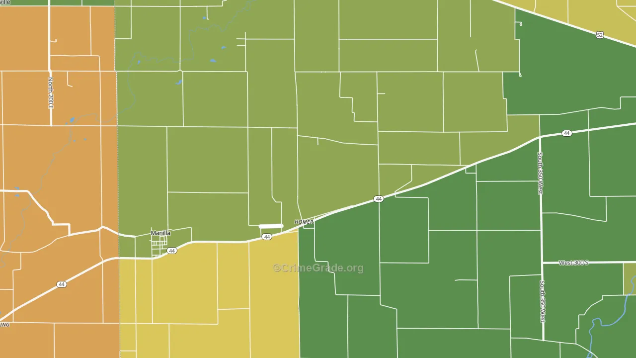 Homer, IN Map of Theft Rates