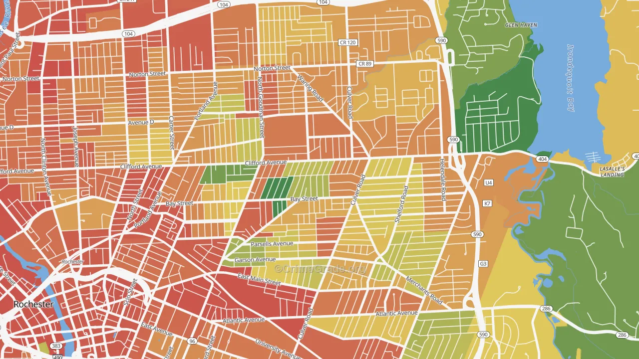 Homestead Heights, Rochester, NY Map of Theft Rates