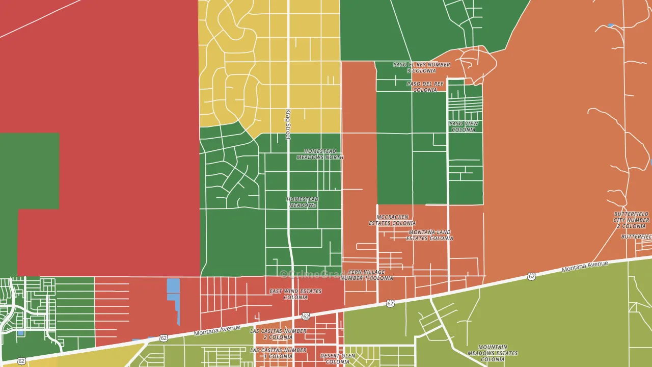 Homestead Meadows North, TX Map of Theft Rates