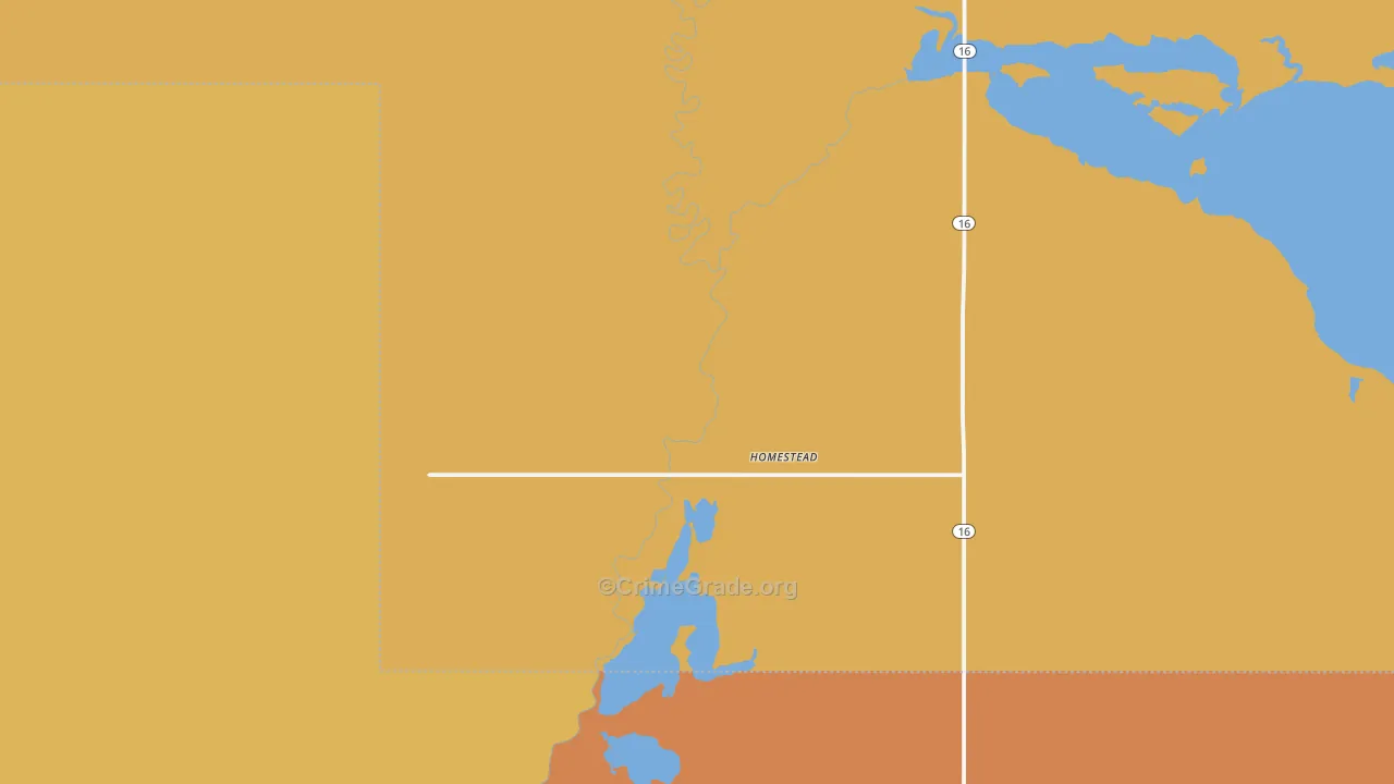 Homestead, MT Map of Theft Rates