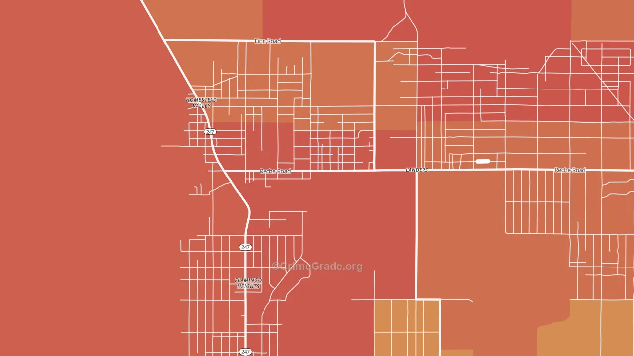 Homestead Valley, CA Map of Theft Rates