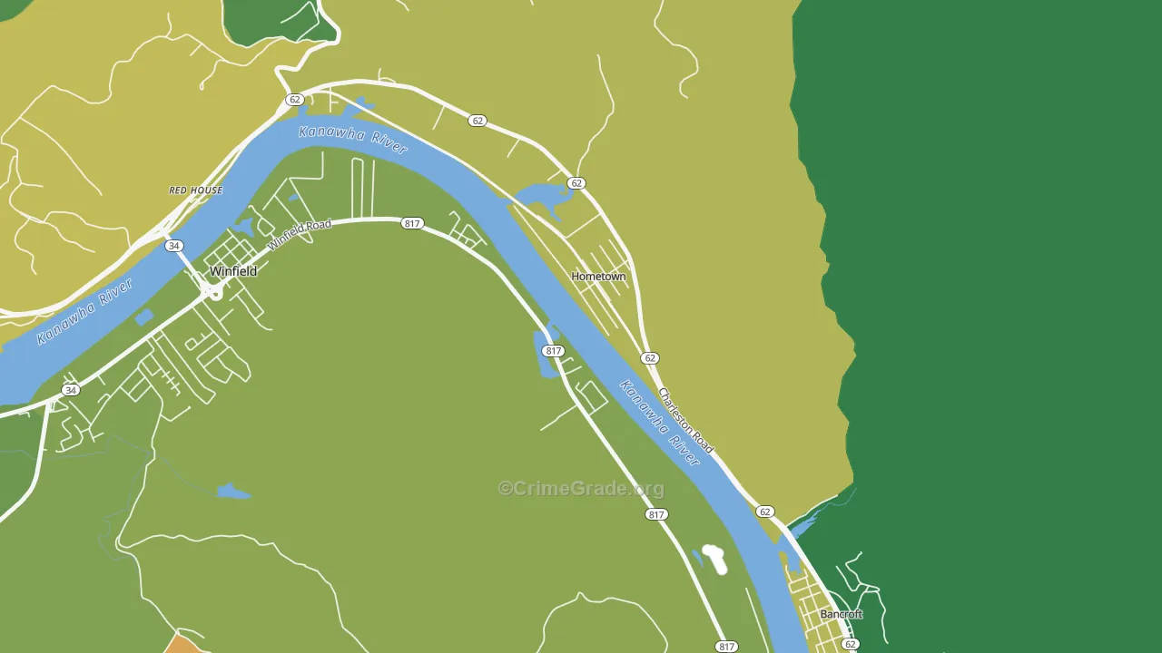 Hometown, WV Map of Theft Rates