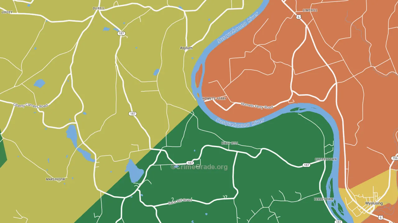 Homets Ferry, PA Map of Theft Rates