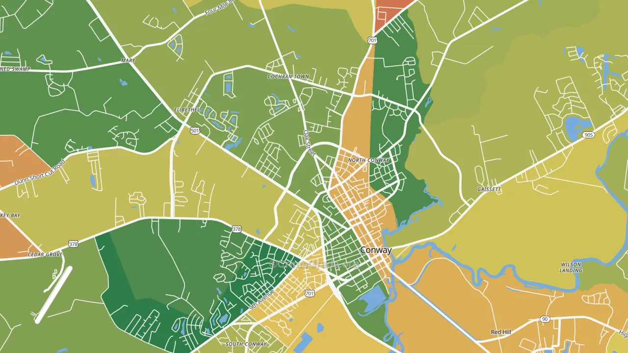 Homewood, SC Map of Theft Rates