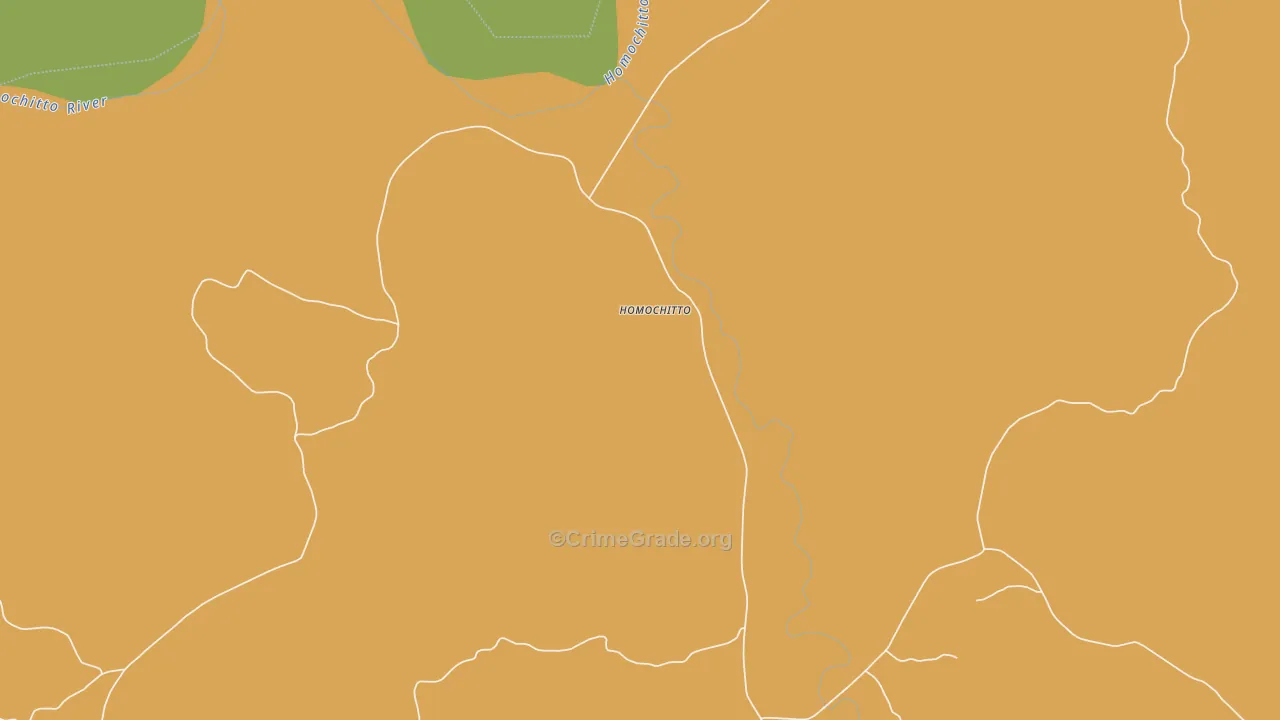 Homochitto, MS Map of Theft Rates