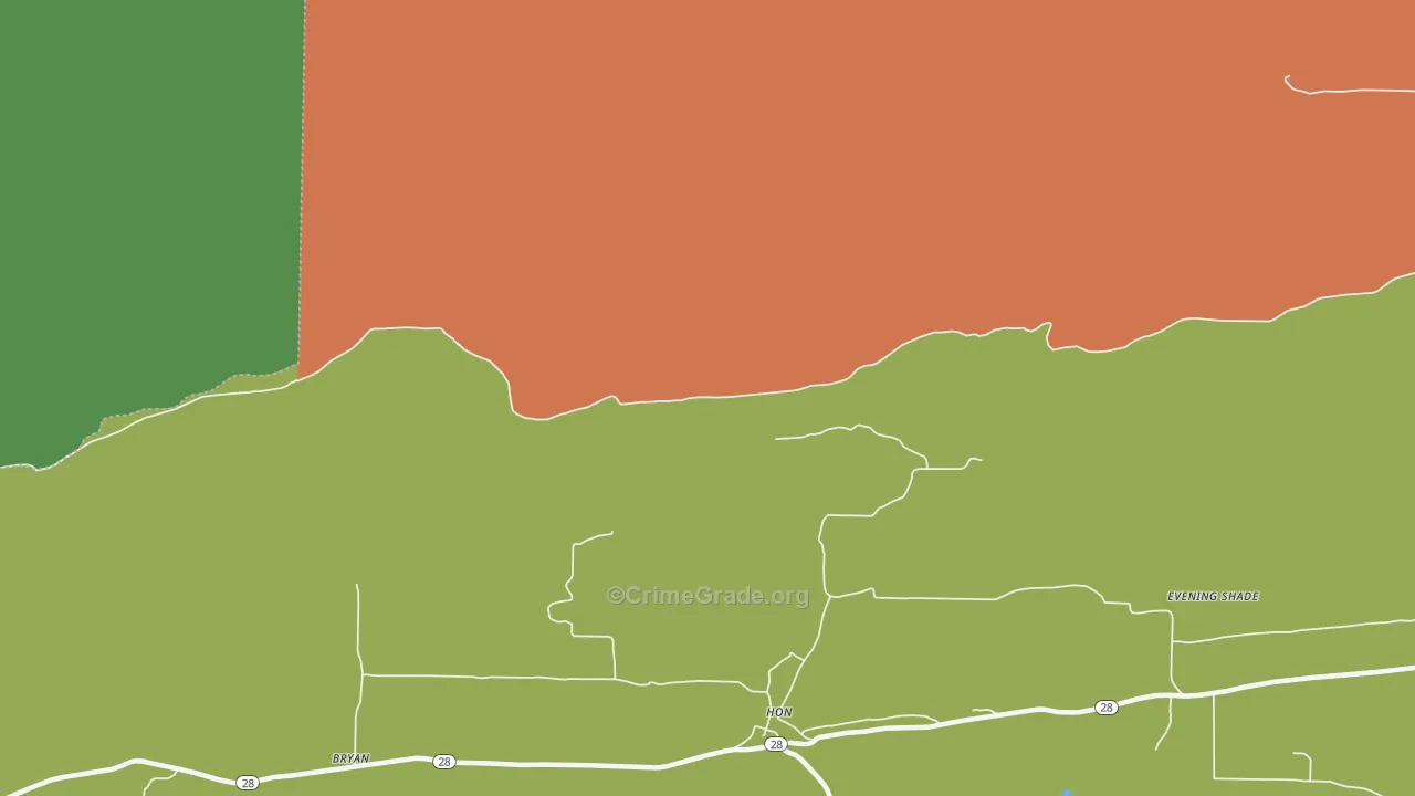 Hon, AR Map of Theft Rates