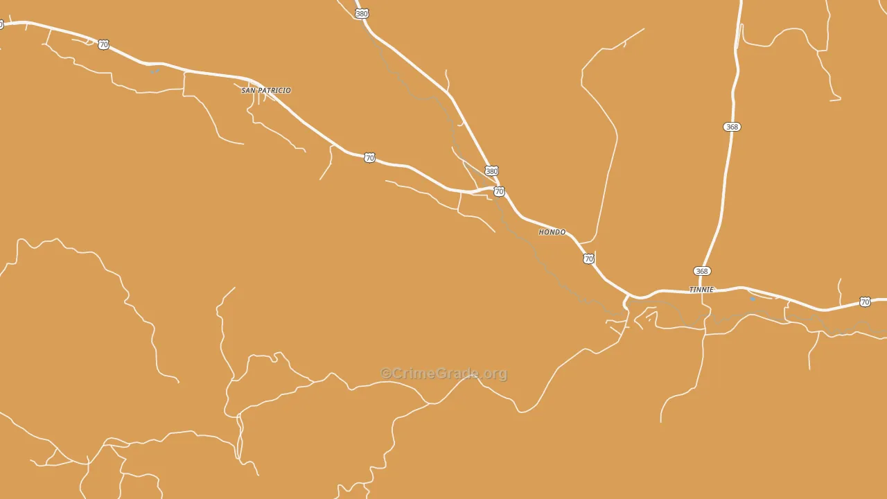 Hondo, NM Map of Theft Rates