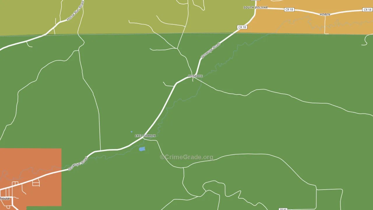 Honeoye, PA Map of Theft Rates