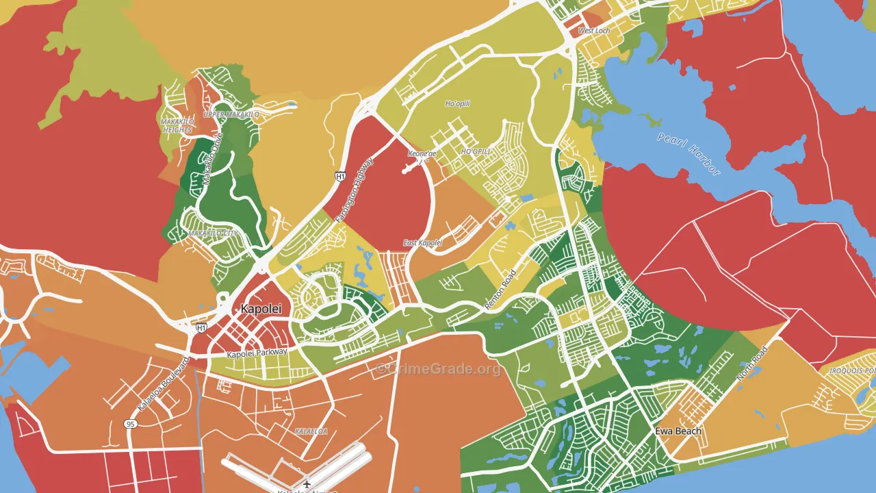 Honouliuli, HI Map of Theft Rates