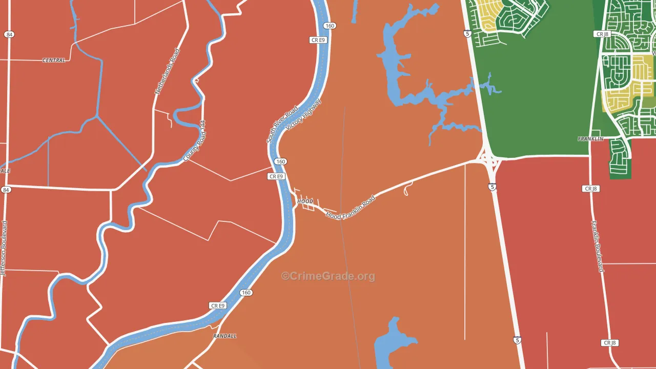 Hood, CA Map of Theft Rates