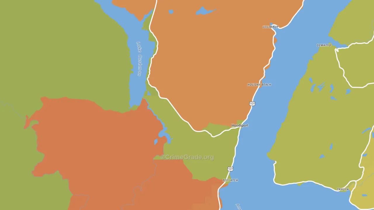 Hoodsport, WA Map of Theft Rates
