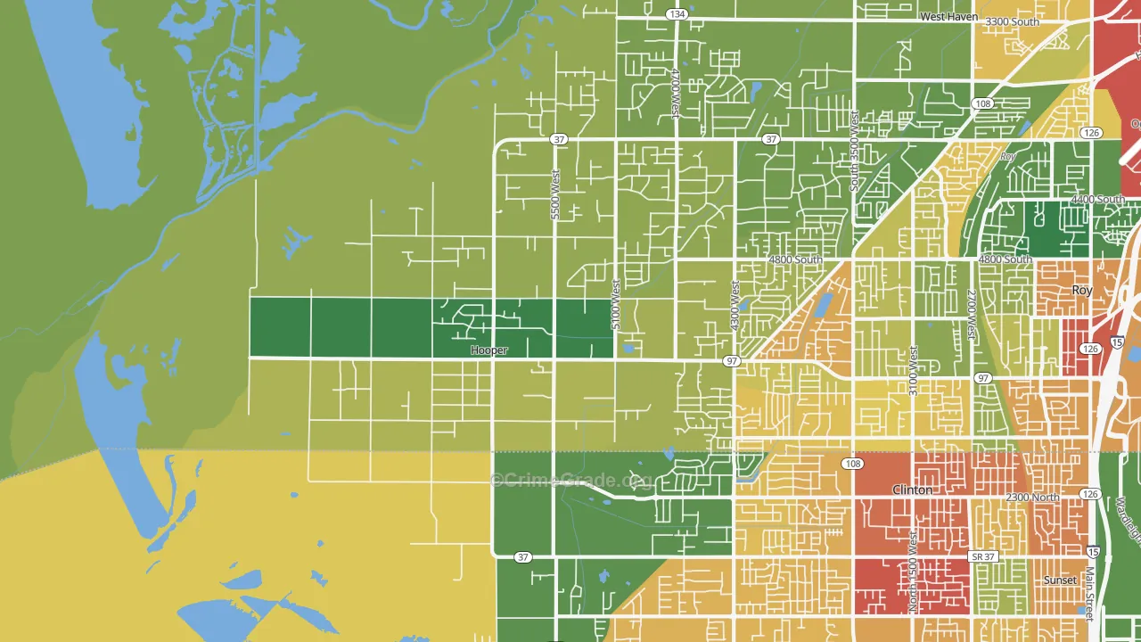Hooper, UT Map of Theft Rates