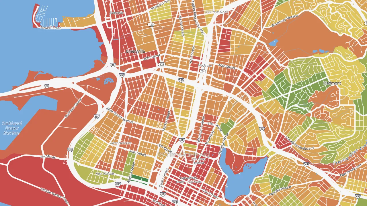 Hoover-Foster, Oakland, CA Map of Theft Rates